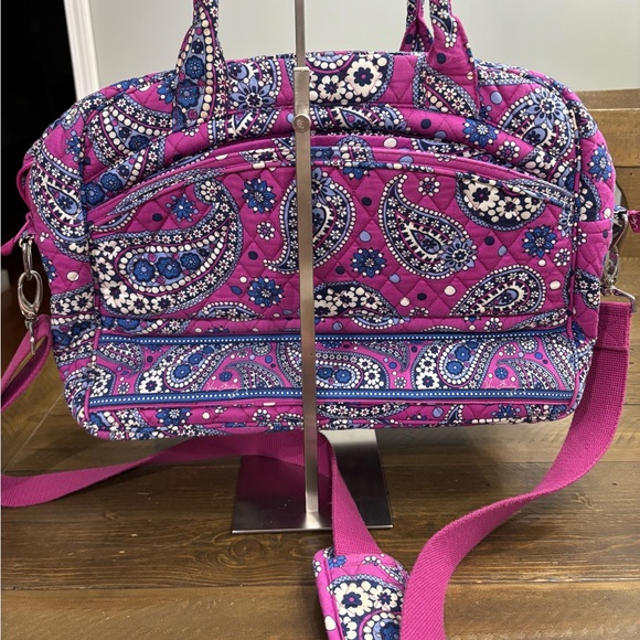 Vera Bradley Weekender Travel Bag in “Boysenberry” Purple and Blue Paisley - Picture 3 of 14